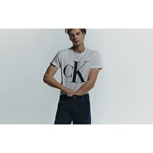 Calvin Klein Men's Monogram CK Jeans Crewneck T-Shirt, Brilliant White, X-Large for $28