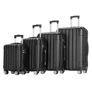 Winado 4-Piece Large Capacity Hardside Spinner Luggage Set for $100