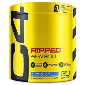 Cellucor C4 Ripped Pre Workout Powder ICY Blue Razz | Creatine Free + Sugar Free Preworkout Energy for $40