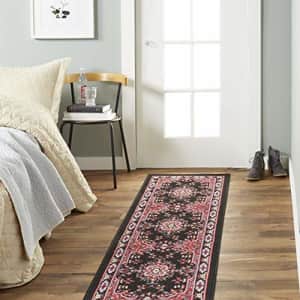 Home Dynamix Premium Sakarya Traditional Medallion Border Area Rug, Black, 1'9"x7'2" Runner for $18