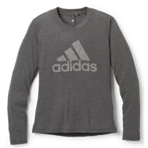 adidas Women's Winners Long-Sleeve T-Shirt (Size S only) for $12