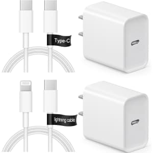 6-Foot USB Type-C & Lightning Cable Fast Charger Bundle for $5