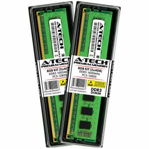 A-Tech 8GB 2 x 4GB PC3-12800 Desktop RAM for $25