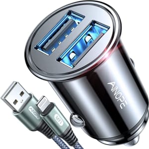 Ainope Dual USB Car Charger w/ Cable for $17
