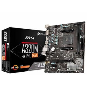MSI ProSeries AMD A320 1st, 2nd, 3rd Gen Ryzen Compliant AM4 DDR4 HDMI DVI M.2 USB 3 Micro-ATX for $75