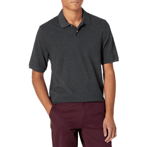 Amazon Essentials Men's Regular-Fit Cotton Pique Polo Shirt for $10