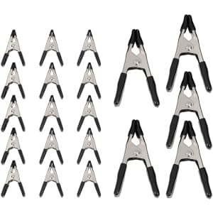 Amazon Basics 20-Piece Steel Spring Clamp Set for $10 Amazon Basics 20-Piece Steel Spring Clamp Set for $10