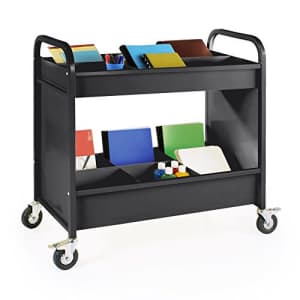 Guidecraft Heavy Duty 4-Wheel Everything Cart, Rolling 2-Shelf Metal Utility and Book Storage (Black), Office for $250 Guidecraft Heavy Duty 4-Wheel Everything Cart, Rolling 2-Shelf Metal Utility and Book Storage (Black), Office for $250