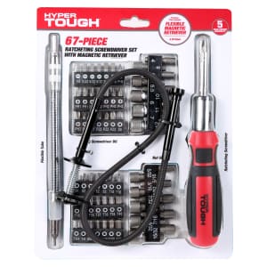 Hyper Tough 67-Piece Ratcheting Screwdriver Set for $6