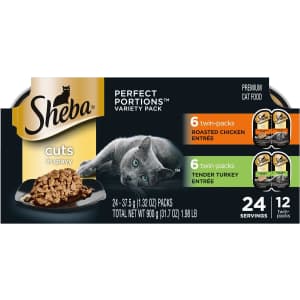 Sheba Perfect Portions Adult Wet Cat Food Trays 24-Pack for $6.50 via Sub & Save