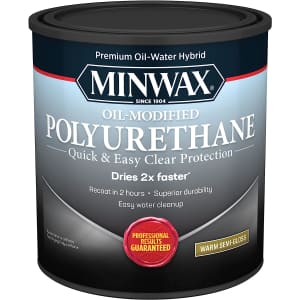 Minwax Water Based Oil-Modified Polyurethane 1-Quart Can for $9