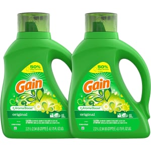 Gain Laundry Detergent Liquid Plus Aroma Boost 75-oz. Bottle 2-Pack for $23