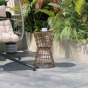 Flash Furniture Rope Rattan Patio Table, 15.75" Dx15.75 Wx25 H, Black for $108 Flash Furniture Rope Rattan Patio Table, 15.75" Dx15.75 Wx25 H, Black for $108