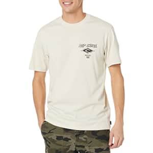 Rip Curl Men's Icons Tee Shirt, Bone, Small for $27