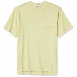 AG Adriano Goldschmied Men's Beckham Short Sleeve Pocket Crew Tee Shirt, Citrus Mist, XL for $55