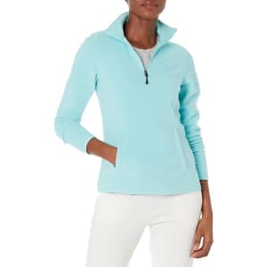 Amazon Essentials Women's Quarter-Zip Polar Fleece Pullover Jacket for $9