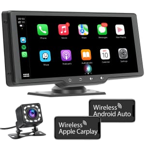 10.26" Wireless Car Stereo with CarPlay and Reverse Camera for $53