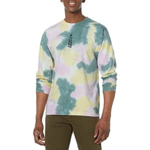NEFF Men's Floral Elevated Peace T-Shirt, Purple Tie Dye, Small for $26
