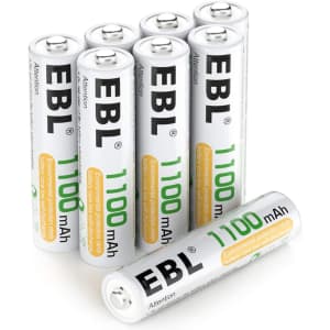 EBL AAA Ni-MH Rechargeable Batteries 8-Pack for $8 EBL AAA Ni-MH Rechargeable Batteries 8-Pack for $8