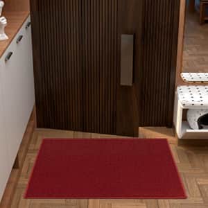Ottomanson Ottohome Collection Solid Design Runner Rug, 2'3" X 3', Red Solid for $8