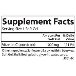 Carlson Labs Carlson - C-Gels, 1000mg, Vitamin C Softgels, Immune Support & Heart Health, Vitamin C Softgels, for $17 Carlson Labs Carlson - C-Gels, 1000mg, Vitamin C Softgels, Immune Support & Heart Health, Vitamin C Softgels, for $17