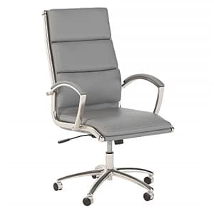Bush Furniture Bush Business Furniture Move 40 Series High Back Leather Executive Office Chair, Light Gray for $310