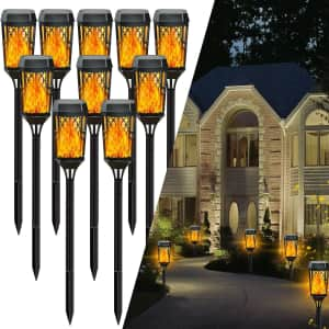 Solar Torch Light 10-Pack for $15