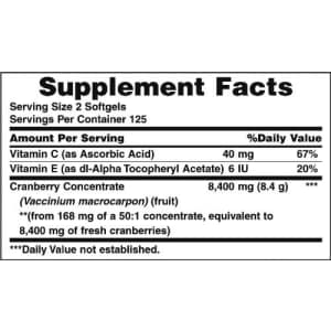 Nature's Bounty Triple Strength Cranberry w/Vitamin C Softgel - 250ct, 0.18 Bottle for $22
