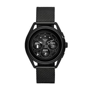 Emporio Armani Men's Smartwatch 2 Touchscreen Stainless Steel Mesh Smartwatch, Black-ART5019 for $284