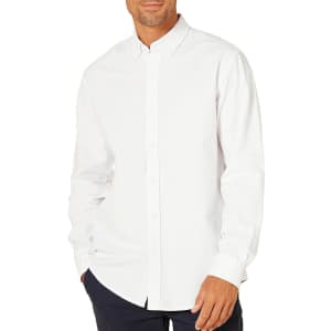 Amazon Essentials Men's Regular-Fit Long-Sleeve Oxford Shirt for $16