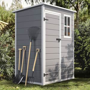 5x3ft Resin Outdoor Large Storage Shed for $280