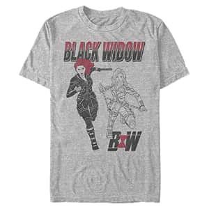 Marvel Men's Universe Black Widow T-Shirt, Athletic Heather, Small for $18