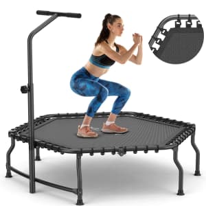 Ancheer 50" Rebounder Trampoline with Bar for $41 Ancheer 50" Rebounder Trampoline with Bar for $41