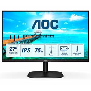 AOC 27B2DA 27 inch IPS Monitor - Full HD 1080p, 4ms Response, Built In Speakers, HDMI, DVI for $89