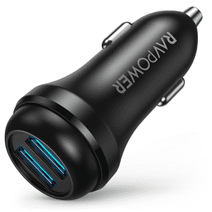 RAVPower Turbo 36W 2-Port Car Charger for $7
