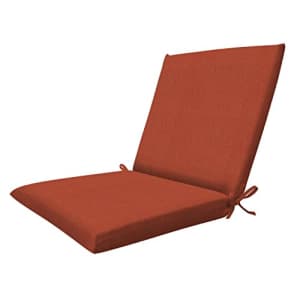 Honey-Comb Honeycomb Indoor/Outdoor Textured Solid Terracotta Midback Dining Chair Cushion: Recycled Polyester for $50