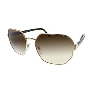 Prada PR 54XS ZVN6S1 Gold Metal Geometric Sunglasses Brown Gradient Lens for $269
