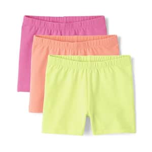 The Children's Place Girls' Cartwheel Shorts 3 Pack, Neon Multi, XSmall (4) for $12