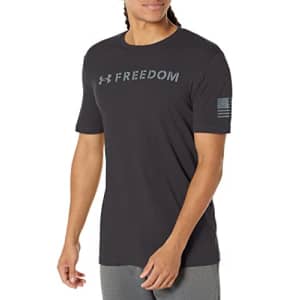 Under Armour Men's Standard New Freedom Flag Bold Sleeve T-Shirt, (001) Black / / Pitch Gray, for $11