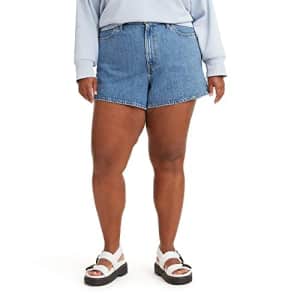 Levi's Women's Plus-Size High Waisted Mom Jean Shorts, (New) Amazing-Medium Indigo, 38 for $15