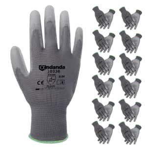 Andanda Seamless Knit Work Gloves 12-Pair Pack for $8