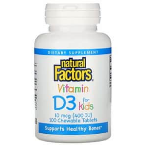 Natural Factors, Vitamin D3 400 IU, Supports Strong Bones, Teeth and Immune Function, 100 tablets for $13