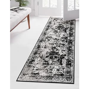 Unique Loom Sofia Collection Area Rug - Salle Garnier (2' x 8' Runner, Black/ Ivory) for $28