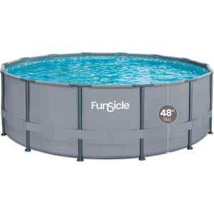 Funsicle 14ft x 48" Round Oasis Above Ground Pool w/ SkimmerPlus Filter Pump & Ladder for $204
