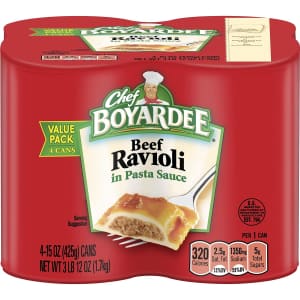 Chef Boyardee Beef Ravioli 15-oz. Can 4-Pack for $3.79 via Sub & Save