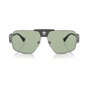 Versace Man Sunglasses Gunmetal Frame, Green Lenses, 63MM for $139