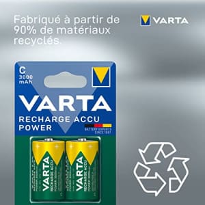 Varta High Capacity C Pre-Charged Rechargeable Batteries 3000 mAh (Pack of 2) for $40