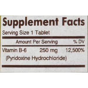 Mason Vitamins B 6 250 mg Tablets, 60 Count for $9 Mason Vitamins B 6 250 mg Tablets, 60 Count for $9