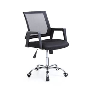 Hodedah Import HI-4025 Black Mesh Office Chair for $76