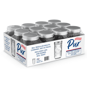 Pur Regular Mouth 8-oz. Mason Jar 12-Pack for $9.99 for members Pur Regular Mouth 8-oz. Mason Jar 12-Pack for $9.99 for members